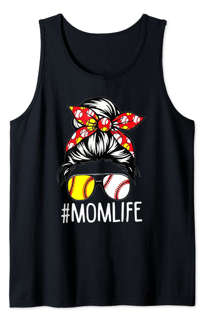 Mom Life Baseball Softball Mother's Day Sport Mom Tank Top