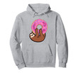 A Sloth Resting On A Donut Funny Pullover Hoodie