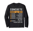 Funny Concrete Gifts - Concrete Hourly Rate Long Sleeve