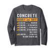 Funny Concrete Gifts - Concrete Hourly Rate Long Sleeve