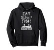 Eat Sleep Fish Since 1969 Fishing 50th Birthday Hoodie