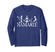 Halloween Yoga Skeleton Meditating Namaste Meditation Gift Long Sleeve T-Shirt