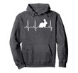 Rabbit Hoodie Bunny Rabbit Heartbeat Hooded Sweatshirt Gift Pullover Hoodie