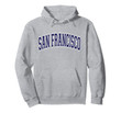San Francisco Varsity Style Navy Blue Text Pullover Hoodie