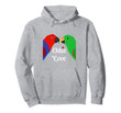 Eclectus Male Female Love Hoodie for Valentine's Day