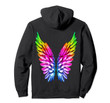LGBT Rainbow Colored Angel Wings Lesbian And Gay Pride LGBT Pullover Hoodie