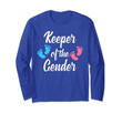 Keeper Of The Gender Reveal Shirt Baby Announcement Long Sleeve T-Shirt
