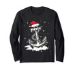 Christmas Lights Anchor Boating Sailing Funny Xmas Gift Idea Long Sleeve T-Shirt