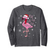 Fa La La La Mingo Funny Pink Flamingo in Santa Hat Christmas Long Sleeve T-Shirt
