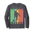 Vintage Style Bowling Legend Retro Bowler Long Sleeve Shirt