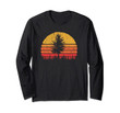 Retro Sun Minimalist Pine Tree Long Sleeve Graphic Tee Shirt