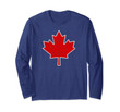 Distressed Canada Flag Shirts and Gifts Canadian Maple Leaf Long Sleeve T-Shirt