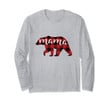 Red Plaid Mama Bear Shirt, Long Sleeve Family Bear Shirt