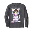 chibi cat anime girl long sleeve tshirt