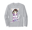 chibi cat anime girl long sleeve tshirt