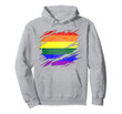LGBT Gay Pride Rainbow Flag Ripped Pullover Hoodie