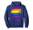 LGBT Gay Pride Rainbow Flag Ripped Pullover Hoodie