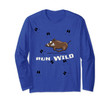 Run Wild | Funky Hunting Wildlife Boar Lover Long Sleeve T-Shirt
