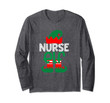 Adorable NURSE Elf Funny Christmas Nurse Gift for RN, LPN Long Sleeve T-Shirt