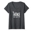 Womens Hike More Worry Less Hiking Outdoors Wild Tree Camping Gifts V-Neck T-Shirt