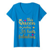 Womens This Queen Makes 36 Look Fabulous 36th Birthday Gift V-Neck T-Shirt