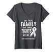 Womens In This Family No One Fights Alone Lung Cancer Awareness V-Neck T-Shirt