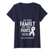 Womens In This Family No One Fights Alone Lung Cancer Awareness V-Neck T-Shirt