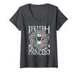 Womens Irish Princess Celtic Knot Claddagh Ring St. Patrick's Day V-Neck T-Shirt