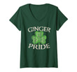 Womens Ginger Pride Celtic St. Patrick's Day Lucky Irish V-Neck T-Shirt