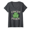 Womens Ginger Pride Celtic St. Patrick's Day Lucky Irish V-Neck T-Shirt