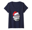 Womens Hedgehog Love Books Glasses Lover Christmas Nerd Gift Top V-Neck T-Shirt