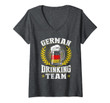 Womens German Drinking Team Germany Flag Funny Oktoberfest Gift Men V-Neck T-Shirt