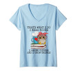 Womens I Read Books I Drink Coffee And I Know Things Owl Lady V-Neck T-Shirt