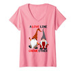 Womens Garden Gnomes Be My Gnomie Cute I Love You Valentines Gift V-Neck T-Shirt