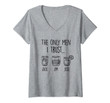 Womens The Only Men I Trust Jack Jim Jose Funny V-Neck T-Shirt