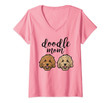 Womens Goldendoodle Mom - Doodle Mom Cute Goldendoodle Gift V-Neck T-Shirt