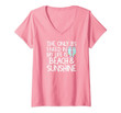 Womens The Only Bs I Need In My Life Is Beach Sunshine Flip Flops V-Neck T-Shirt