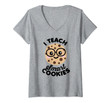 Womens I Teach Smart Cookies Funny Teacher Saying V-Neck T-Shirt