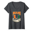 Womens University Of Miami Hurricanes Canes Ncaa Uofm1007 V-Neck T-Shirt