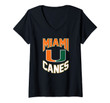Womens University Of Miami Hurricanes Canes Ncaa Uofm1007 V-Neck T-Shirt