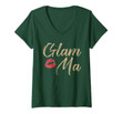 Womens Glam Ma Shirt - Funny Gift For Grandma Grandmothers V-Neck T-Shirt