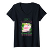 Womens Great Auntimingo Pink Flamingo For Great Aunt V-Neck T-Shirt