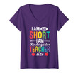 Womens I'm Not Short I'm Kindergarten Teacher Size Funny Teacher V-Neck T-Shirt