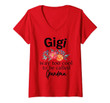 Womens Gigi Shirt For Grandma Gigi Mother's Day Gifts Grandchildren V-Neck T-Shirt