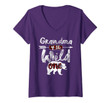 Womens Grandma Of The Wild One Shirt Bear Family Matching V-Neck T-Shirt
