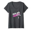 Womens Gulag Queen Gaming Meme V-Neck T-Shirt