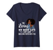 Womens I'm Living My Best Life I Ain't Going Back & Forth With You V-Neck T-Shirt