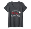 Womens Im Dreaming Of A Wine Christmas Drinking Glass V-Neck T-Shirt