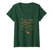 Womens Salem Broom Company Funny Witch Vintage Retro Halloween V-Neck T-Shirt