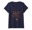 Womens Salem Broom Company Funny Witch Vintage Retro Halloween V-Neck T-Shirt